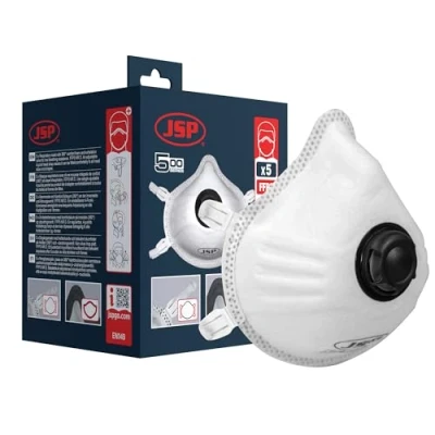 Imagen de JSP, Mascarilla Desechable Moldeada 532, FFP3, Valvulada, Caja de 5