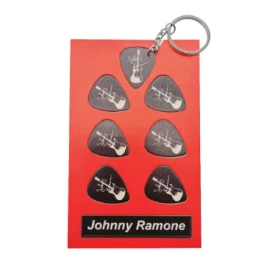 Imagen de Johnny Ramone (Ramones) Juego de regalo guitarra 6 púas artista 1 llavero
