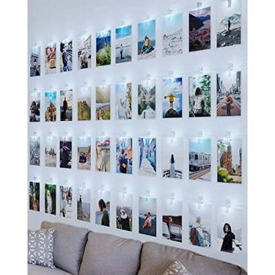 Imagen de litogo Clip Cadena de Luces LED, 10m 100 Led Colgar Fotos 60 Pinzas para Fotoclips Guirnalda con Luz Por decoración, Habitaciones, Bodas,Cumpleaños