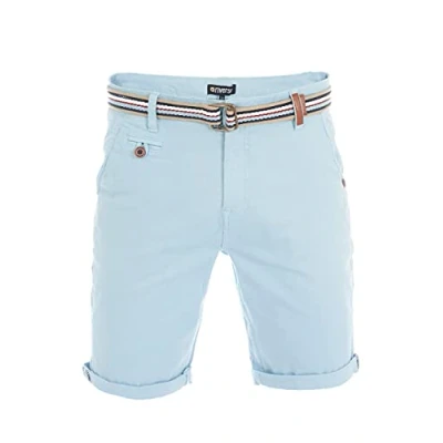 Imagen de riverso RIVKlaas Pantalones Cortos Chinos para Hombre, Corte Regular, Bermuda, de Verano, 98% algodón, Verde, Rojo, Azul, Beige, Gris, W30 W42 Rojo Oscuro (55400) W32