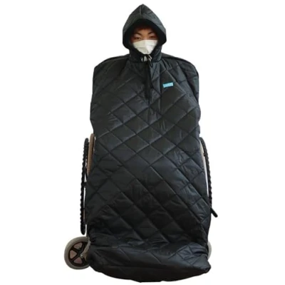 Imagen de Capa De Forro Polar para Silla Ruedas con Capucha, Manta Invierno Resistente Al Viento Poncho Mujeres Y Hombres