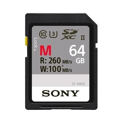 Imagen de Sony 64 Gb Sdxc Tarjeta De Memoria Secure Digital Extra Professional Series Uhs iiu3 Clase 10 (lectura 260 Mbs, 100 Mbs Escritura) Sf64 M