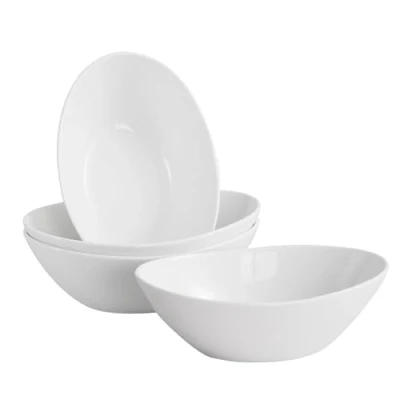 Imagen de LIFVER Cuenco de Cereal Grande Porcelana 1060 ml, para Servir, Ensaladera Ensalada, Guarniciones, Sopa, Postre, Juego 4, Blanco