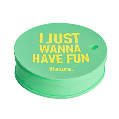 Imagen de Fisura Tapa vasos antidroga. Protector de bebida original Cubierta para bebidas reutilizable. Protección vaso antiderrame hecho silicona BPA free. (1 unidad, Fun, Verde)