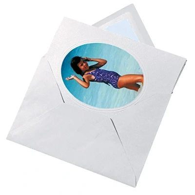 Imagen de Folia Paspartú con troquelado ovalado, 3 tarjetas (220 g/m²) y sobres ideal para invitaciones, de felicitación o