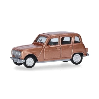 Imagen de Herpa Miniatura del Coche Renault R4, Escala 1/87, maqueta de colleción, modelismo, Modelo aleman, Figura plástico, Color: Beige Metalizado