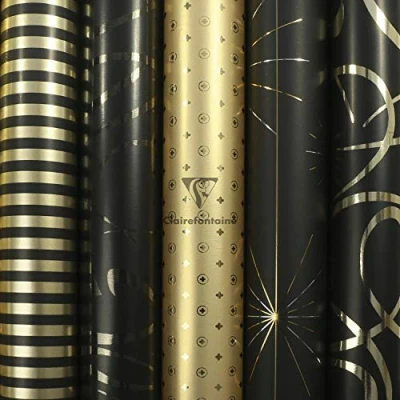 Imagen de Clairefontaine 212857AMZC Caja de 10 rollos papel regalo Premium 2 mx0m70 80 g, varios diseños Max et moi