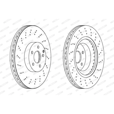 Imagen de FERODO PREMIER Coat+ disc DDF1639C 1 Disco de freno 350 32 5 perforado/ventil. int. revestido sin tornillos MERCEDES BENZ: SL Cabrio, Clase E Berlina