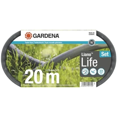 Imagen de Gardena manguera textil Liano Life 1/2 pulgadas, 20m: de jardín tejido muy flexible, con interna PVC, sin dobleces, ligera, resistente a la climatología (18450 20)