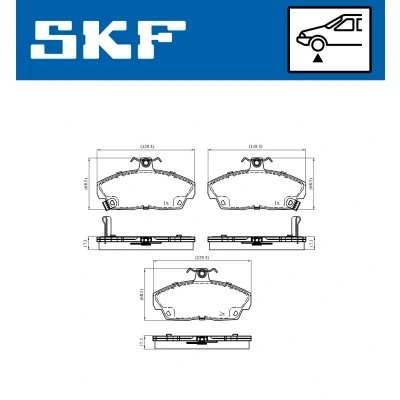 Imagen de SKF VKBP 80479 A Juego de pastillas freno con avisador acústico desgaste