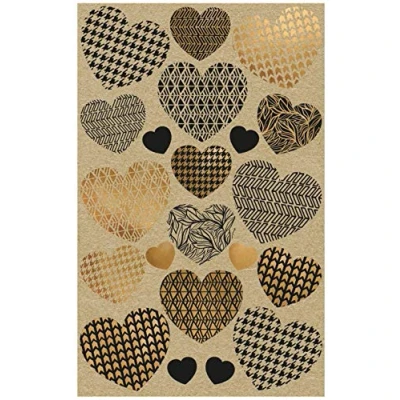 Imagen de AVERY Zweckform pegatinas de papel kraft 42 corazones (pegatinas papel, regalo, natural, marrón, beige) 57123 4004182571231