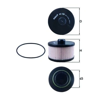 Imagen de MAHLE ORIGINAL KX 199D Filtro Combustible Cartucho filtrante CHRYSLER: VOYAGER 4