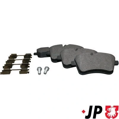 Imagen de JP GROUP 1363601610 Juego de pastillas freno Eje delantero preparado para indicador desgaste MERCEDES BENZ: Clase A, B