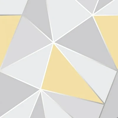 Imagen de Fine Decor FD41991 UK Apex Geo Papel pintado, color amarillo y gris