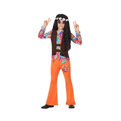 Imagen de Atosa disfraz hippie niño infantil naranja 3 a 4 años