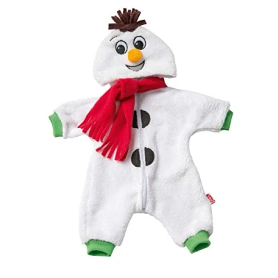 Imagen de Heless 2098 Mono para muñecas con capucha y bufanda, muñeco de nieve peluche, tamaño 35 45 cm