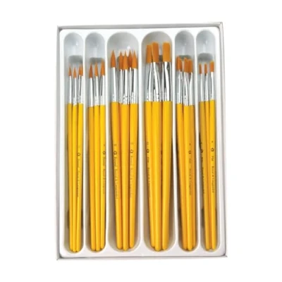 Imagen de Royal &amp; Langnickel RCVP 101 Set de brochas Redondeadas/Planas taklon Dorado, 30 Piezas