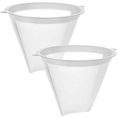 Imagen de com four® 2X Filtro de café Continuo en tamaño 4 Permanente Reutilizable Hecho plástico Resistente al Calor y Red Nylon