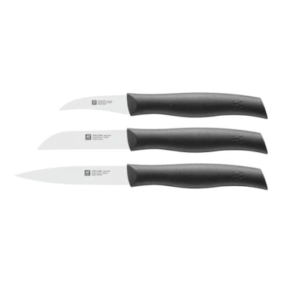 Imagen de Zwilling Twin Grip Set 3 Cuchillos, Hoja endurecida al frío Friodur, Acero Inoxidable, Mango sintético, Color Negro