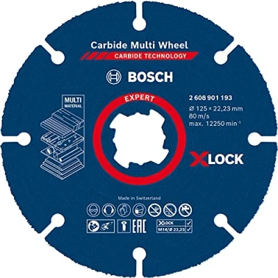 Imagen de Bosch Professional 1x Discos de corte Expert Carbide Multi Wheel X Lock (1,0 mm, accesorios Amoladora), Multicolor, Ø 125 mm