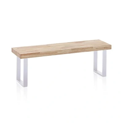 Imagen de Loft, Banco para Mesa de Comedor, Asiento Auxiliar, Acabado en Roble y Blanco, Medidas: 120 cm (Largo) x 47 (Alto) 34 (Fondo)
