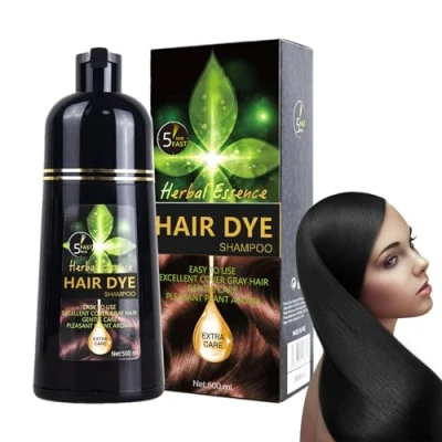 Imagen de champú para teñir el cabello 3 en 1, con ingredientes base de hierbas naturales, ne, instantáneo mujeres y hombres, 500 ml