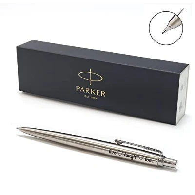 Imagen de Personalizado Lápiz Parker Jotter SS + caja de regalo Grabado con láser ribete cromado