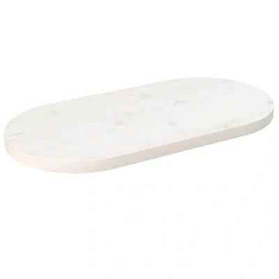 Imagen de vidaXL Tablero de Mesa Ovalado Madera Maciza Pino Blanco 60x30x2,5 cm
