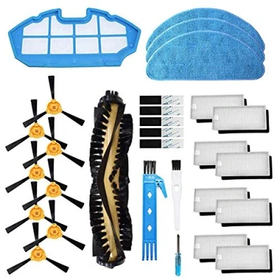 Imagen de BSDY YQWRFEWYT Accesorios Repuestos para Robot Aspirador Cecotec Conga Excellence 990 1 Cepillo Principal, 8 filtros Hepa, cepillos Laterales, 3 trapeadores de Tela