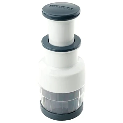 Imagen de FACKELMANN Picadora de verduras easyprepare, machacador verdurs, trituradora en plástico y acero inoxidable admirables calidades, blanco azul, 1ud.
