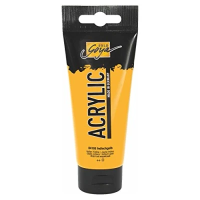 Imagen de KREUL 84105 Solo Goya Acrylic, Tubo de 100 ml en Amarillo Indio, Pintura acrílica cremosa y versátil Calidad Estudio, a Base Agua, Secado rápido Mate, Buena cubrición