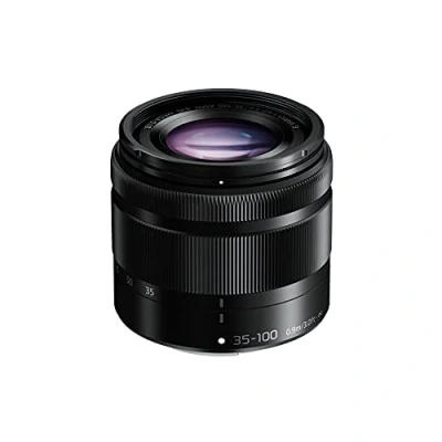 Imagen de Panasonic LUMIX H FS35100 Objetivo Tele Zoom para cámaras de montura M4/3 (Focal 35 100 mm, F4 F5.6, tamaño filtro 46 MEGA O.I.S), negro