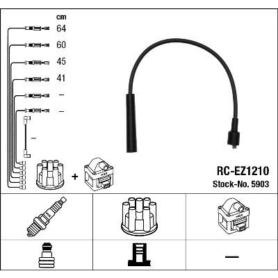 Imagen de NGK 5903 Juego de Cables Encendido 4 MAZDA: 323 F 6, P V Hatchback, FAMILIA 5