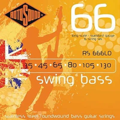 Imagen de cuerdas Rotosound para bajo eléctrico SWING 66 Stainless SETS 6 RS666LD 35 130