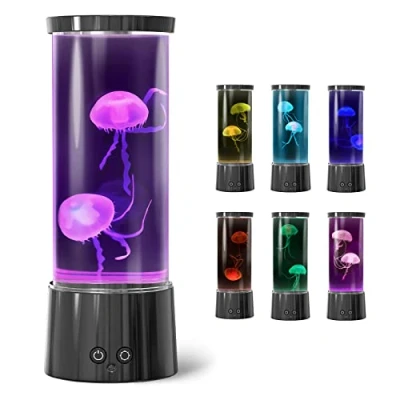 Imagen de FBSPORT Lampara Medusa Jellyfish Aquarium Lamp 17 Cambios de Color Casa Decoración Control Remoto Alimentado por Batería/USB para Niños Adultos Regalo Cumpleaños