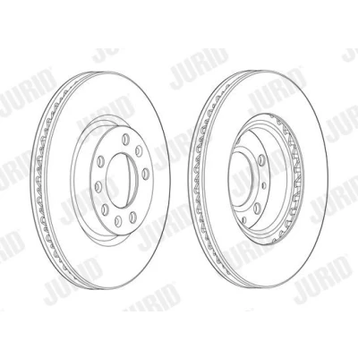 Imagen de JURID 562992JC Disco de freno 283 26 5 108 ventilado revestido con tornillos PEUGEOT: 308 II Hatchback, SW 2, Furgón / Hatchback