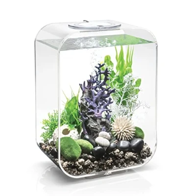 Imagen de biOrb 72047 LIFE 15 LED transparente acuario decorativo de litros completo con sistema filtrado, iluminación y sustrato cerámico robusto cristal acrílico