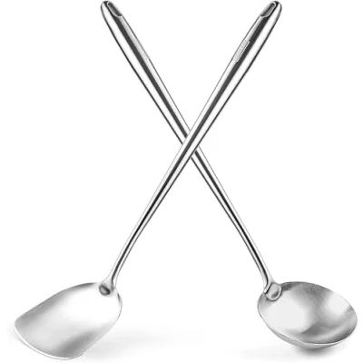 Imagen de YOSUKATA Espátula y Cucharón para Wok 43 cm Juego de Utensilios Cocina Acero Inoxidable 304 Paleta Sopa Pala Herramientas Accesorios