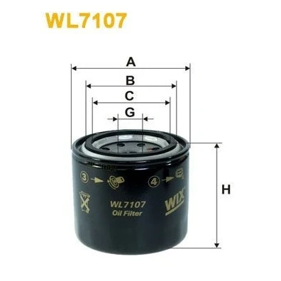 Imagen de WIX FILTERS WL7107 Filtro de aceite M 20 X 1.5 enroscable HONDA: CIVIC 6 Hatchback, 7 Fastback, MITSUBISHI: PAJERO 2