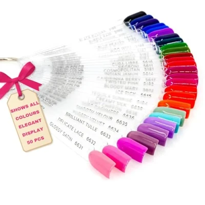 Imagen de LALILL Nail Display Ring Stick Art Tips Presentation Color for Salon Fan Practice Starter para esmalte de uñas, híbridos y geles (transparente)