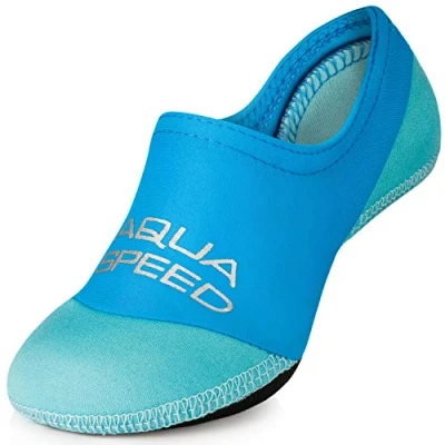 Imagen de Aqua Speed Neo Socks Calcetines para Niños de Neopreno Hijos Suela Antideslizante Elásticos Fácil Azul Claro Tamaño: 26/27