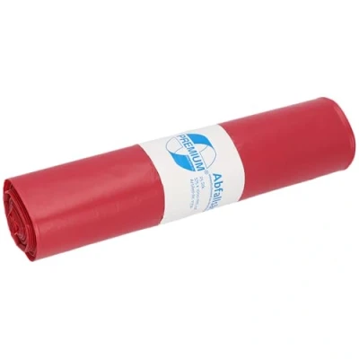 Imagen de Deiss 11730 Premium Bolsas de basura (2 1/4 x 1000 mm, 25 por rollo), color rojo