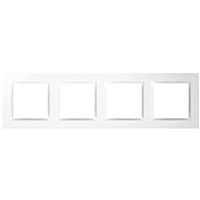 Imagen de Simon Marco Interruptor de Pared, 4 Elementos, Compatible con Mecanismos 10, Apto para Interiores, Fácil Montar, Pulsador, Conmutador y Enchufe Schuko, Color Blanco