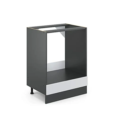 Imagen de Vicco Armario para Horno Empotrado R Line, Blanco Alto Brillo/Antracita, 60 cm sin encimera