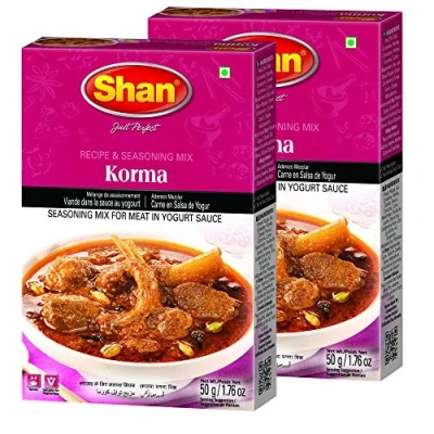 Imagen de Shan Korma Masala, 50 g, paquete de 2, mostaza, polvo