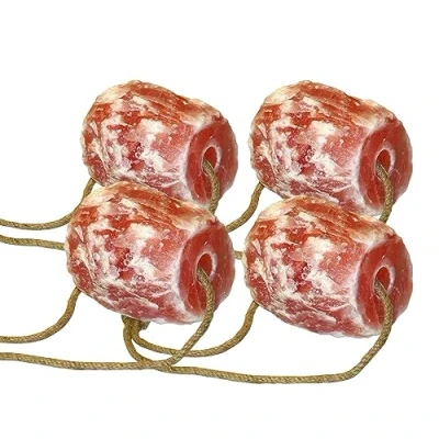 Imagen de Brama West Piedra para lamer de sal cristal roca, aprox. 2 3 kg, 4 unidades con cuerda colgar, caballos, ovejas, cabras, producto natural