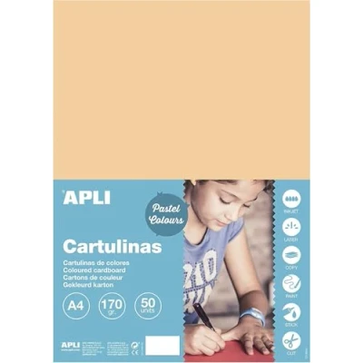 Imagen de APLI 16500 Cartulina salmón A4 170 g 50 hojas
