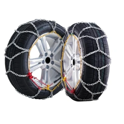 Imagen de VEVOR Cadenas para Neumáticos de Nieve, Tracción Emergencia Acero Aleación Manganeso, Automóviles, Camionetas, SUV y Camiones, Plata(2 piezas), 1700 x 390 12,5 mm