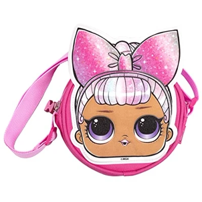 Imagen de L.O.L Surprise! LOL Dolls Bolso para niñas cruzado con purpurina de hombro moda Kitty Queen Centro escenario, Columpio hermanas, Small
