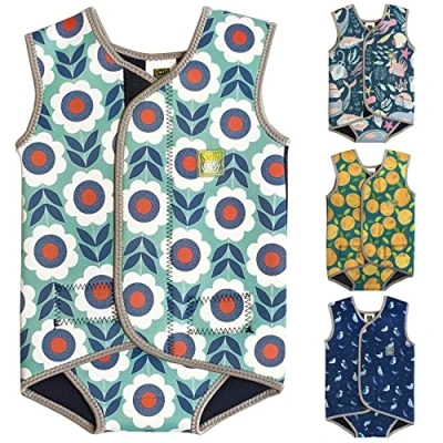 Imagen de Swim Cosy Chaleco de neopreno para bebés y niños pequeños con UPF50, diseño envolvente niñas 0 a 3 años, unicornios, dinosaurios, patos (cadena margaritas, talla M 6